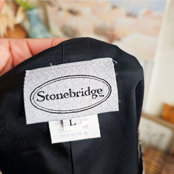 VTG Stonebridge Black & Grey Patchwork Corduroy Vest. - Picture 8 of 16